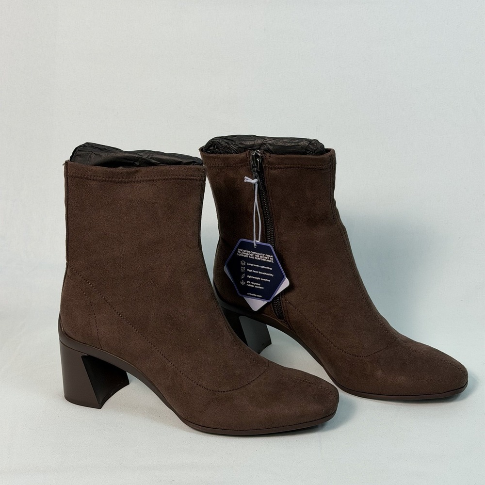 Aerosoles Size-7 M Corinda Womens‎ Block Heel Brown Boots